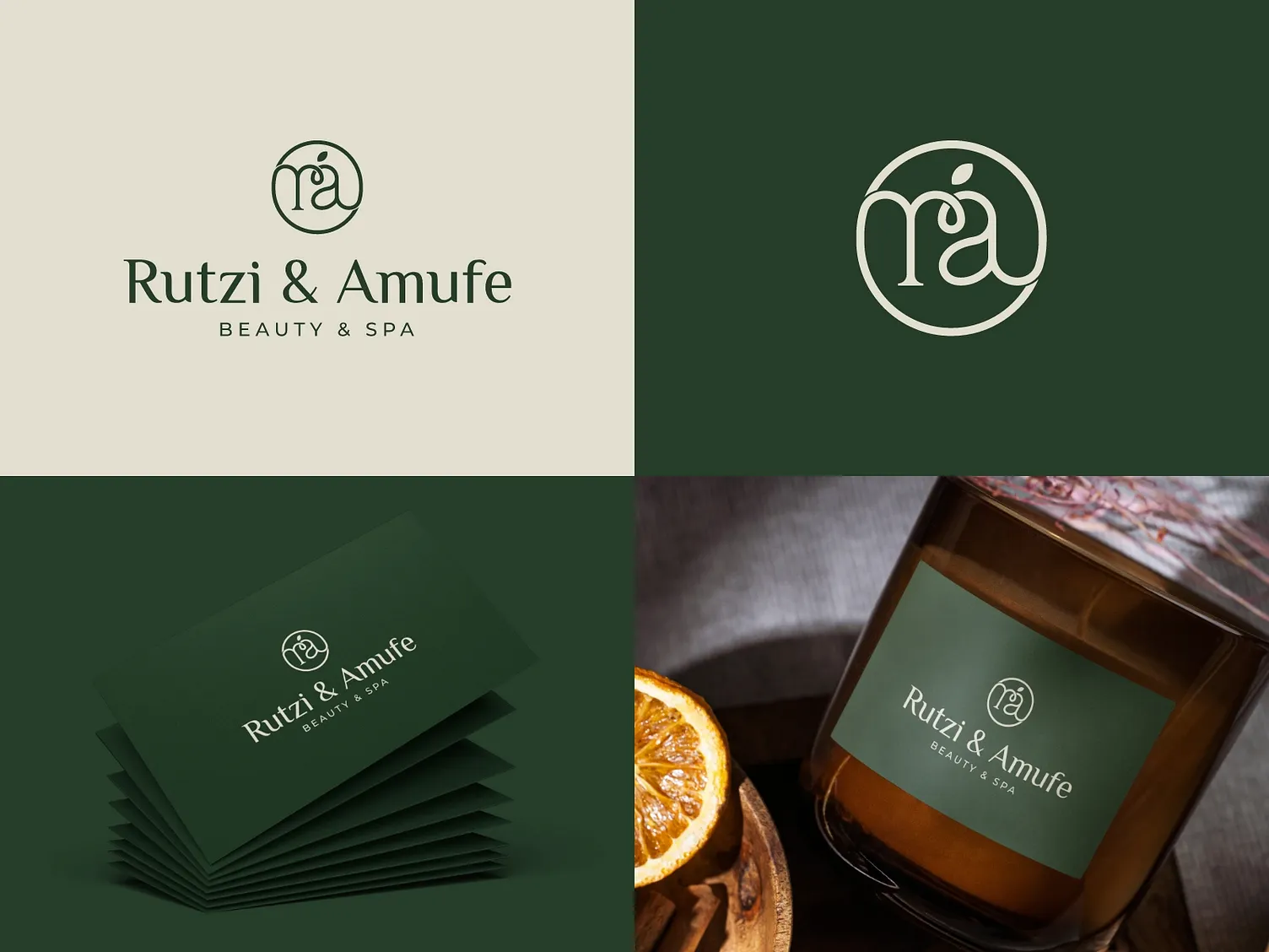 Rutzi & Amufe — A beauty & spa identity rooted in calm.